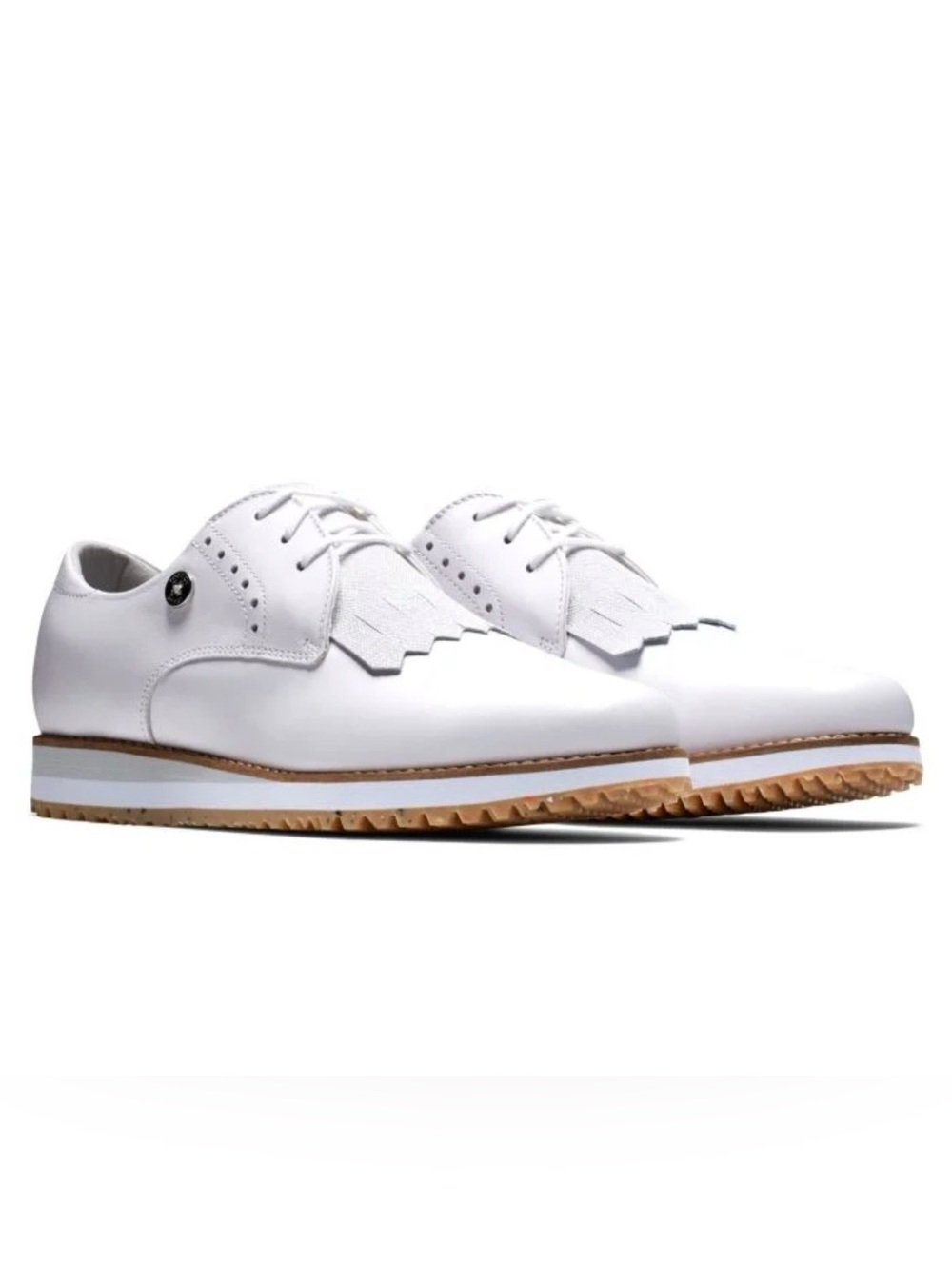 FootJoy Womens FJ Sport Retro Golf Shoes - White/White/Grey 92389 7 M